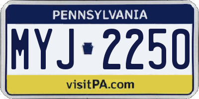 PA license plate MYJ2250