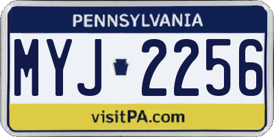 PA license plate MYJ2256