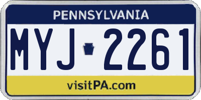 PA license plate MYJ2261