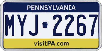 PA license plate MYJ2267