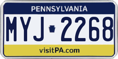 PA license plate MYJ2268