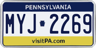PA license plate MYJ2269