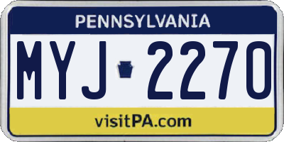 PA license plate MYJ2270