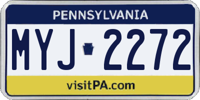 PA license plate MYJ2272
