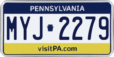 PA license plate MYJ2279