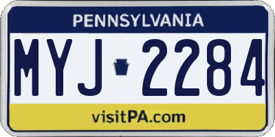 PA license plate MYJ2284