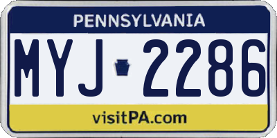 PA license plate MYJ2286