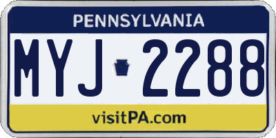 PA license plate MYJ2288