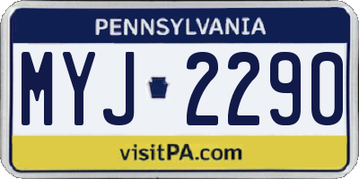 PA license plate MYJ2290