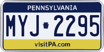 PA license plate MYJ2295