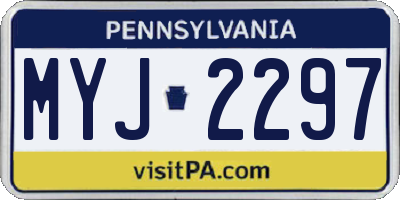 PA license plate MYJ2297