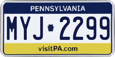 PA license plate MYJ2299