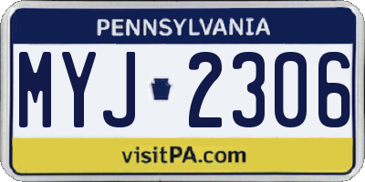 PA license plate MYJ2306