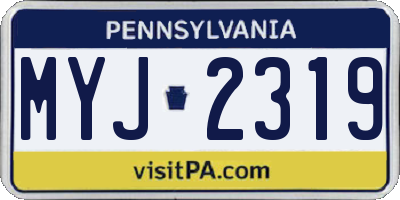 PA license plate MYJ2319