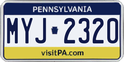 PA license plate MYJ2320
