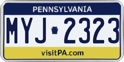 PA license plate MYJ2323
