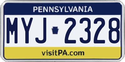 PA license plate MYJ2328