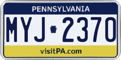 PA license plate MYJ2370