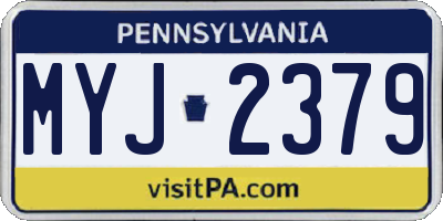 PA license plate MYJ2379