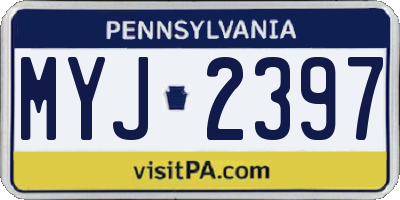 PA license plate MYJ2397
