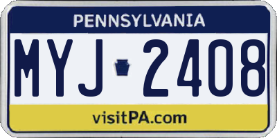 PA license plate MYJ2408
