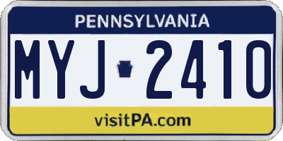 PA license plate MYJ2410