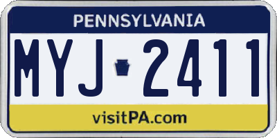 PA license plate MYJ2411