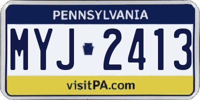 PA license plate MYJ2413