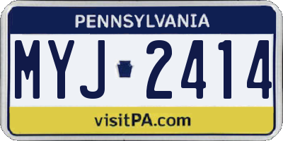 PA license plate MYJ2414