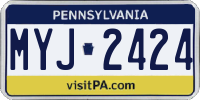 PA license plate MYJ2424