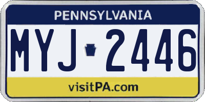 PA license plate MYJ2446