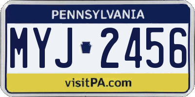 PA license plate MYJ2456