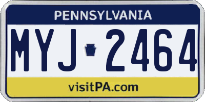 PA license plate MYJ2464