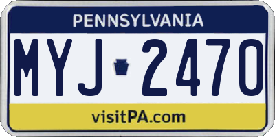 PA license plate MYJ2470