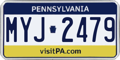 PA license plate MYJ2479
