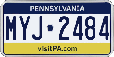 PA license plate MYJ2484