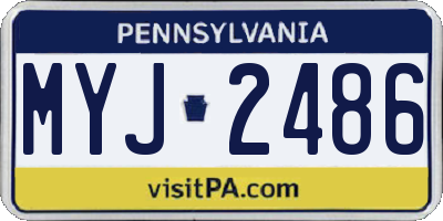 PA license plate MYJ2486