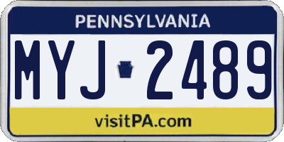 PA license plate MYJ2489