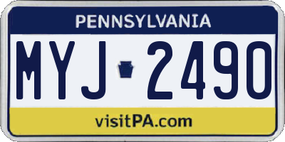 PA license plate MYJ2490