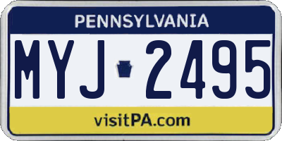 PA license plate MYJ2495