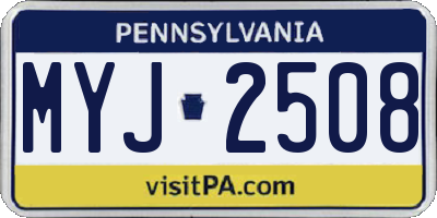 PA license plate MYJ2508