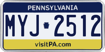 PA license plate MYJ2512