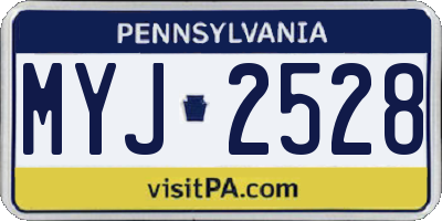 PA license plate MYJ2528