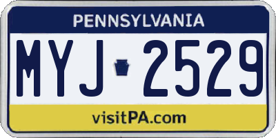 PA license plate MYJ2529