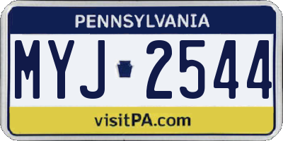 PA license plate MYJ2544