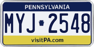 PA license plate MYJ2548