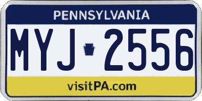 PA license plate MYJ2556