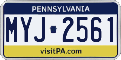 PA license plate MYJ2561