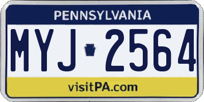 PA license plate MYJ2564