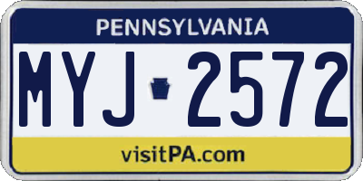 PA license plate MYJ2572